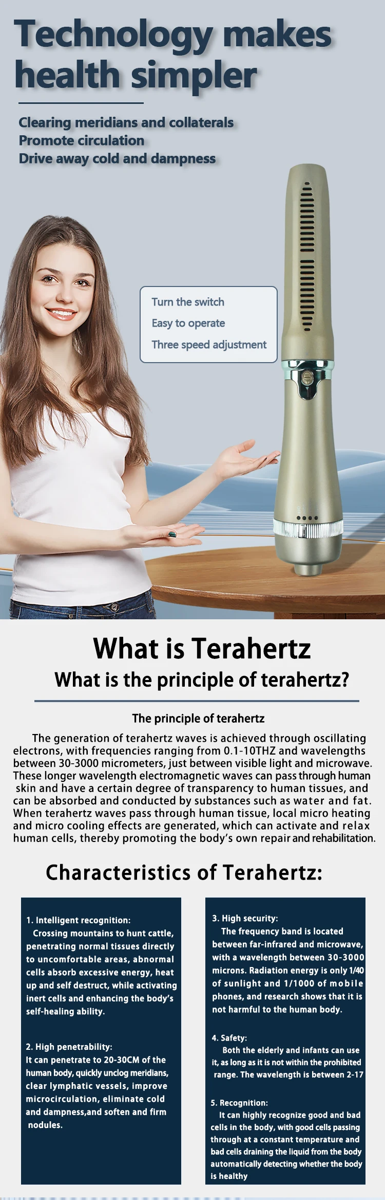 Newest Terahertz 11.0 Plus Classic Iteracare Therapy Original Pain Relief Body Massage Blower Machine Pro Gua Sha Health Wand