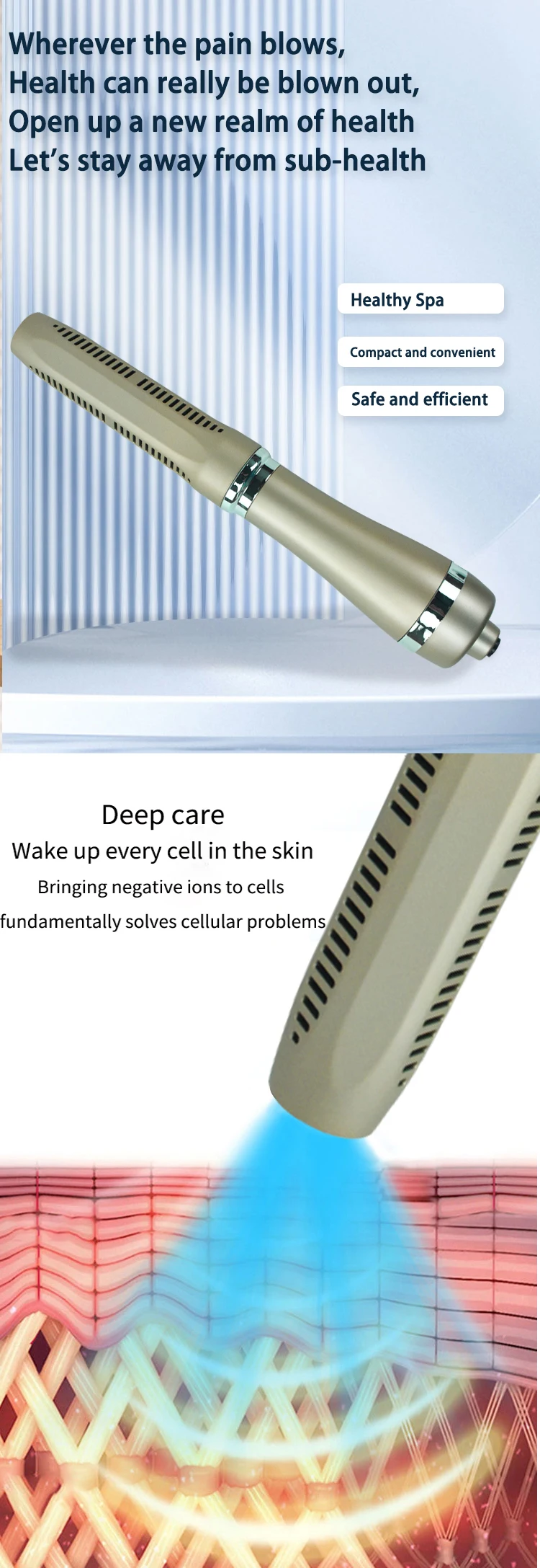 Newest Terahertz 11.0 Plus Classic Iteracare Therapy Original Pain Relief Body Massage Blower Machine Pro Gua Sha Health Wand